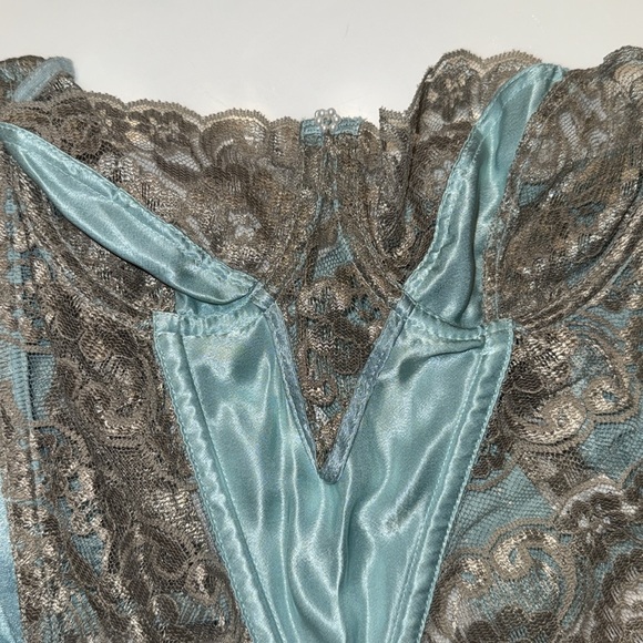 Vintage Christian Dior Bustier Lingerie Top 34B Blue - Picture 2 of 4